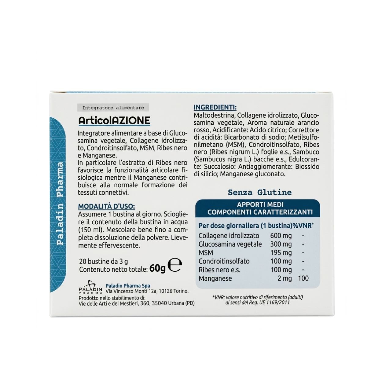 X2 Sanavita Articolazione Paladin Pharma 20 Bustine