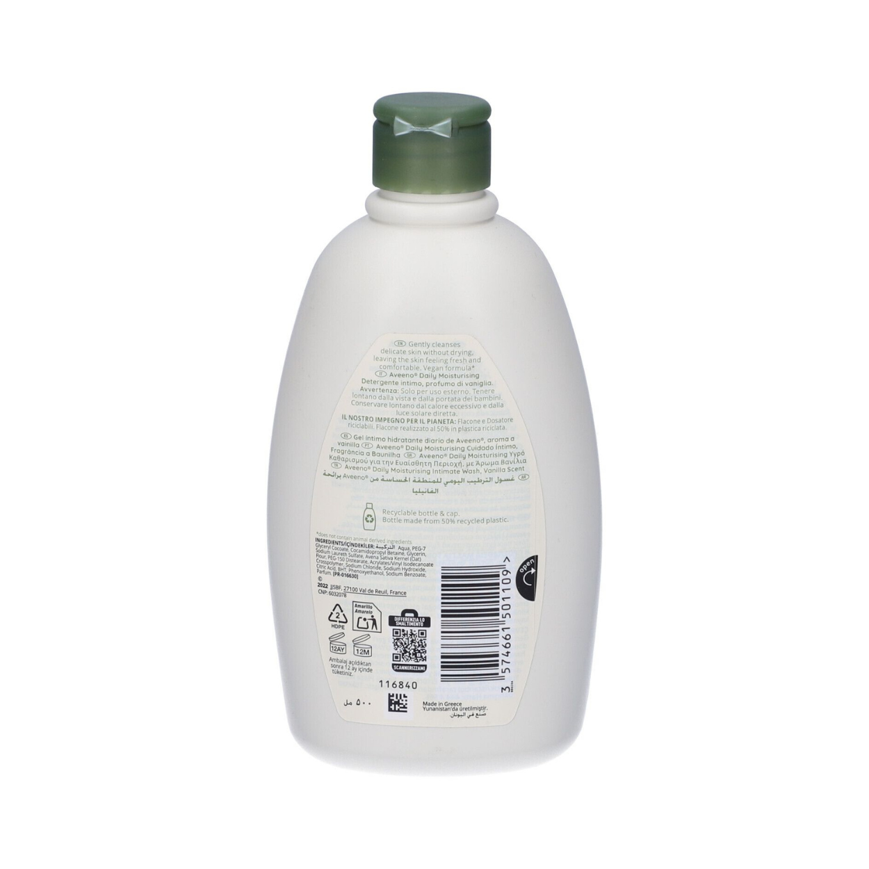 Aveeno detergente Intimo 500ml Emolliente protettivo, adatto a pelli sensibili