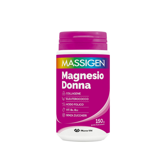 Massigen Magnesio Donna 150g con Collagene Eleuterococco e Vitamine