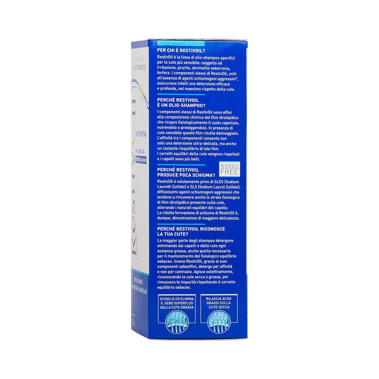 RestivOil Complex olioShampoo Antiforfora per cute sensibile, per capelli da normali a grassi