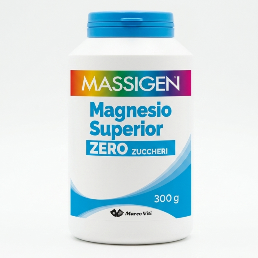 Magnesio Superior Zero Zuccheri - Integratore di Magnesio in Polvere 300g - MASSIGEN Marco Viti