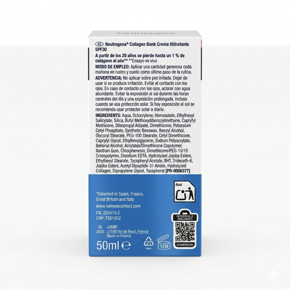 Neutrogena Collagen Bank™ SPF30 – Crema Viso Idratante Anti-Età con Collagene e Micro-peptidi (50ml)