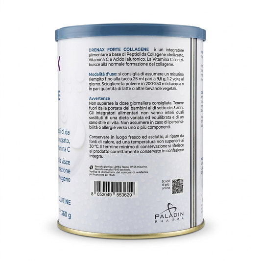 Collagene in polvere DRENAX FORTE 240G con vit. C e Acido Ialuronico - Paladin Pharma