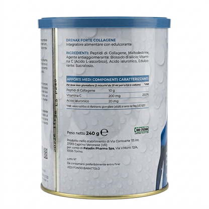 Collagene in polvere DRENAX FORTE 240G con vit. C e Acido Ialuronico - Paladin Pharma