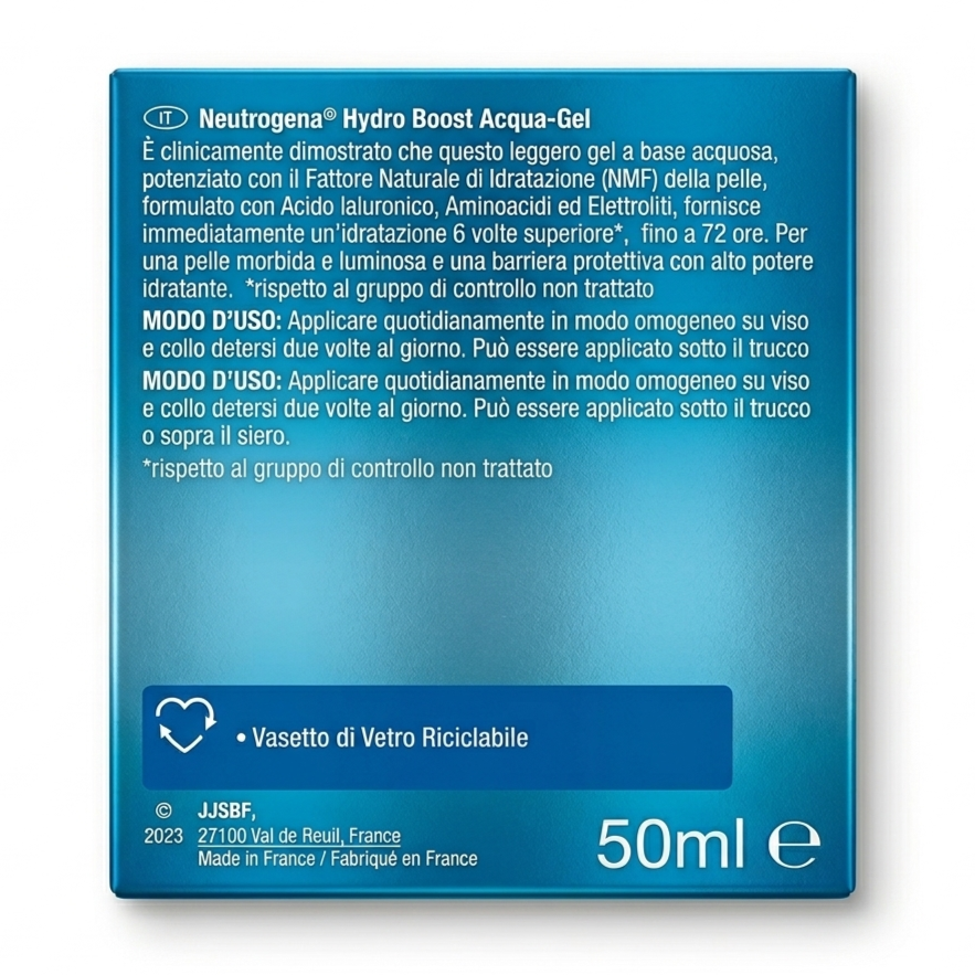 Neutrogena Hydro Boost Acqua Gel, +20% di acido Jaluronico, NUOVA FORMULA - 50ml