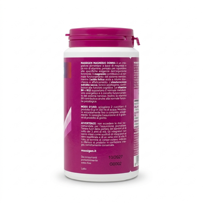 Massigen Magnesio Donna 150g con Collagene Eleuterococco e Vitamine