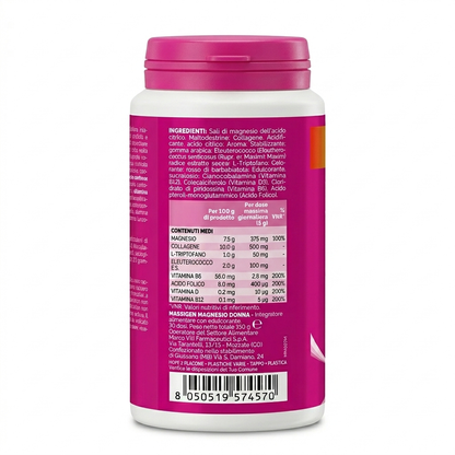 Massigen Magnesio Donna 150g con Collagene Eleuterococco e Vitamine