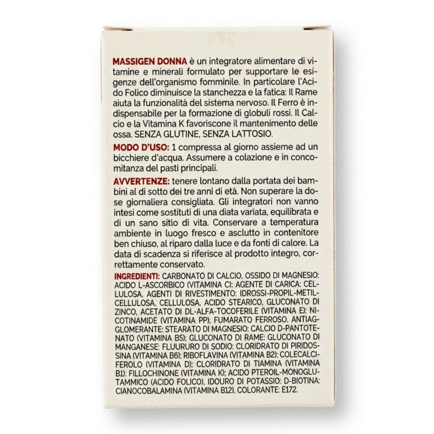Massigen Dailyvit+ Multivitaminco Completo Donna - 12 Vitamine 8 Minerali -  30 Compresse